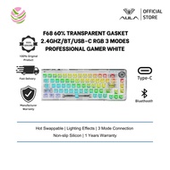 AULA F68 60% transparent Gasket 2.4Ghz/BT/USB-C RGB 3 Modes Professional Gamer 68 Keys Wireless Keyb