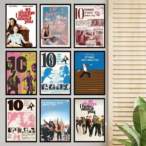 10 Things I Hate About You Movie Vintage Posters Sticky Retro Kraft Paper Sticker DIY Room Bar Cafe 