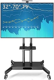 Tv Rack stand wall bracket Rolling TV Cart With Swival, Tall Adjustable Height Steel TV Stand For For Plasma/LCD/LED OLED TVs, Fit 32"- 70" TV TV Rack