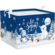 Clastyle Bakul Penyimpanan Haiwan Musim Sejuk Krismas Snowman Penguin Bakul Hadiah Kanak-Kanak Berua