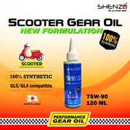 Shenzo Scooter Performance Gear Oil 120 ml 75W90 80W90 API GL5 GL4 Compatible Fully Synthetic NVX Eg