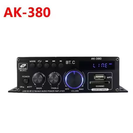 AK380 Bluetooth Car Car Home 12v Power Amplifier Mini Compact
