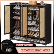 💐Ready Stock 💐Multi-layer dust-proof/Shoe cabinet/shoe rack/ Space saving storage /Plastic rattan ba