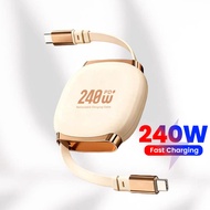 240W USB C to USB C Cable Retractable Cable For MacBook iPad Fast Charger Cable Charger Data Wire
