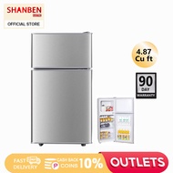 SHANBEN Two doors small 4.8Cu ft refrigerator chilled frozen home dormitory office rental apartment energy saving refrigerator Refrigerator 2-door direct cooling refrigerator