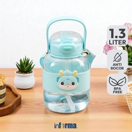 HIJAU Informa Appetite Bert Tritan Children's Drinking Bottle 1.3 ltr - Green Tumbler Water Bottle D