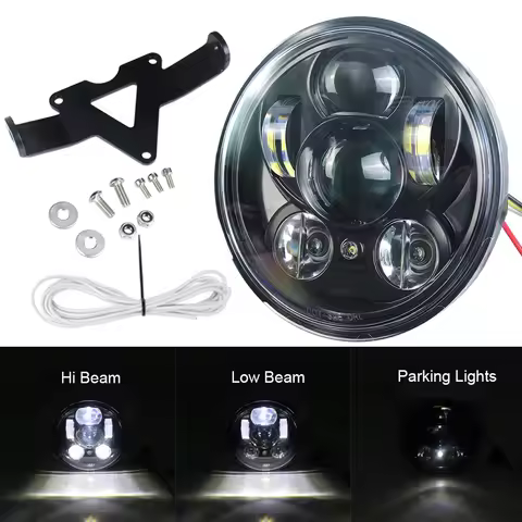 5.75 inch LED Headlight Hi Low Beam Parking Light with Bracket for Yamaha Bolt Raider Stryker SCR950