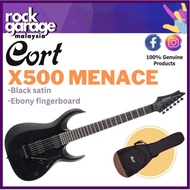 Cort X500 Menace Electric Guitar Ebony Fretboard With Bag - Black Satin (X-500/X 500)