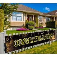 Large Congratulations Banner Congrats Congratulation Black Banner, Birthday, Retirement, Anniversary