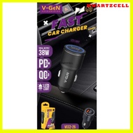 [HWARTZ] Car Charger V-GeN VCC2-26 Dual Fast Charging QC 3.0 PD 20W USB Type C