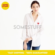 KEMEJA CDG PLAY WHITE Shirt CDG SHIRT WHITE WOMEN FASHION SHIRT SOMESTUFF FORMAL HEM