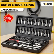 46 Pcs Shock Wrench Set Free Suitcase Socket Wrench Set 1⁄4 Complete Shock Wrench Socket Wrench Ratc
