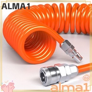 ALMA Air Compressor Hose Tube, PU With Connector PU Air Compressor Hose, Scalable Spring Tool Flexib