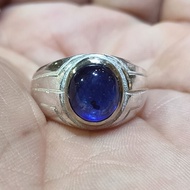 BAYAR DI TEMPAT Cincin Blue Safir Sapphire Afrika Natural Top Quality Ring Germanium