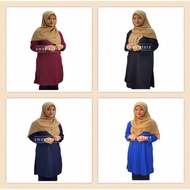 Muslimah Jersey Microfiber Plain Women Ladies Long Sleeve Sport T-shirt Baju Tshirt Kosong Sukan Len