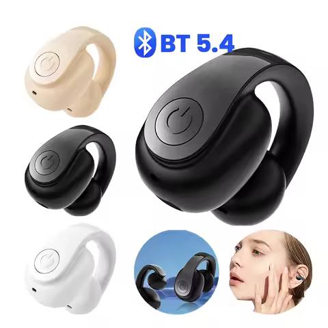 Wireless Ear Clip On Earphone Bluetooth-Compatible 5.4 Headset Waterproof Clip On Headphone Fitness 