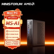 SFORUM WorkStation MS-A1 AMD Ryzen 9 7950X 7 8700G Oculink 4*NVMe 2*2.5G LAN 2*DDR5 Windows 11 Gamin