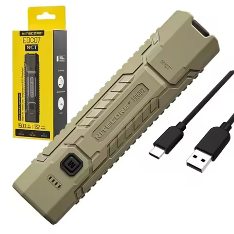 NITECORE 1500Lumen EDC07 USB-C Rechargeable Ultraslim Flashlight High CRI 3-Color Temperatures Torch