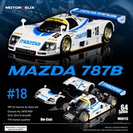 [READY STOCK] MOTORHELIX 1/64 Mazda 787B White #18 Le Mans 1991 Removable Engine Cowl Diecast Car M6