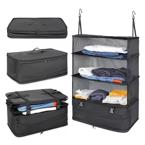 1 Set Housewares Luggage Travel Organizer Travel Essentials Hanging Packing Cubes Hanging Shelves La