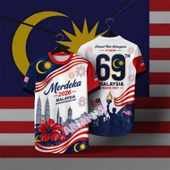 Malaysia Merdeka Day 2026 T-Shirt. 69th National Pride Tee. Full Sublimation Quick Dry Streetwear. 3