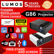 💝5 Years Warranty 💝 6000 lumens G86 Projector FULL HD 1080P Android Mini Projector WIFI LCD A80 Protable Projector