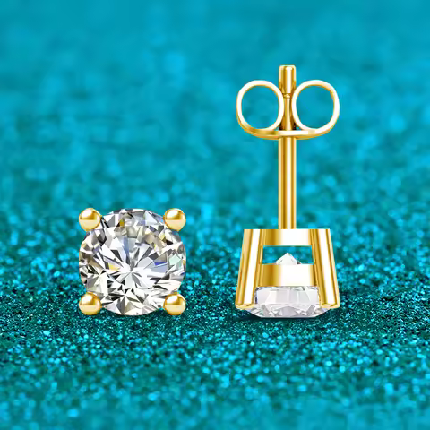 Szjinao Real Full 18k Gold Earrings AU750 Moissanite Diamond Real Gold Women Jewelry Certifid K Gold