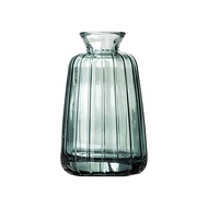 [特價]【好物良品】簡約浮雕玻璃迷你一支小花瓶 花藝花器 插花裝飾品 桌面餐桌擺飾-圓錐瓶灰色