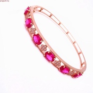 Ready Stock Original Russian 585 Purple Gold Inlaid Ruby Bracelet Ladies Luxury Style Fashionable Pl