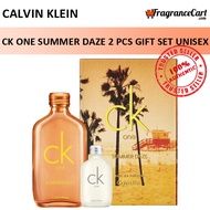 Calvin Klein cK One Summer Daze 2 Pcs Gift Set for Unisex (100ml EDT + 15ml Miniature) GiftSet Men Women [Brand New 100% Authentic Perfume/Fragrance]