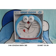 Cartoon Cat Head Wall Clock - O Clock biru - White