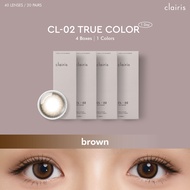 [เฉพาะ-4.25ขึ้นไปเเถม2กล่องคละสี](เซ็ต 4 กล่อง 20 คู่) สี True Brown รุ่น CL-02 TRUE COLOR คลาร์ไอริ