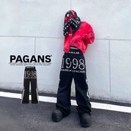 [PAGANS STORE] American Street West Coast Double Trousers Belt 1998 Mottled Distressed Sports Loose 