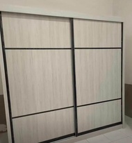 FREE INSTALLATION_ _ Sampoint 8 X 8 Feet & 6 X8 W & 5 X7 Wardrobe White & Brown Colour / Moden Almar