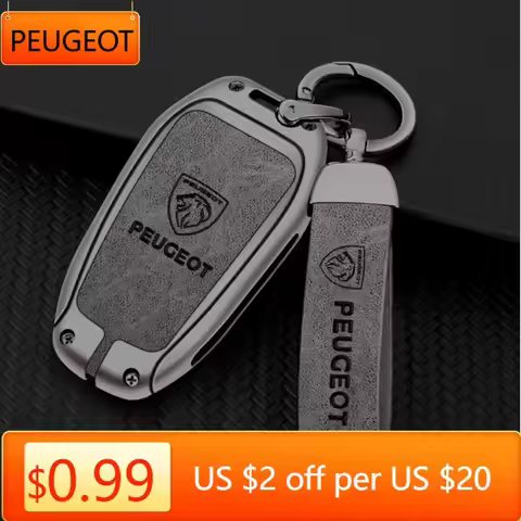 2025 Hot Car Zinc Alloy Leather Smart Key Case Shell Cover Protector Fob for Peugeot 308 408 508 200