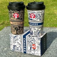 Genuine CHAGEE black gold thermos cup Lock&Lock co-name Tea Horse Ancient Road one-click bounce tabl