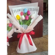 Multi-colored fake Tulip bouquet - Meaningful birthday gift, October 20, March 8