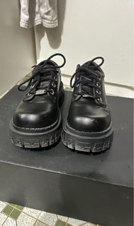 Dollskill delias 黑真皮圓頭皮鞋 9成新 38碼