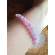 Light purple and pink Kunzite stone bracelet with round beads 6 mm_Jade_PU 4u nature_love and love