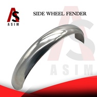 ♞ASIM MOTORCYCLE TRICYCLE SIDE WHEEL FENDER STAINLESS Pure stainless sidecar fender (tapalodo)