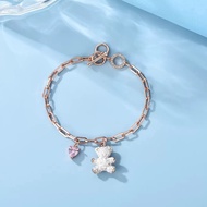 กำไลข้อมือจี้หมี Teddy Bear Bangle สร้อยข้อมือพร้อมจี้ผู้หญิง ของขวัญสำหรับคนพิเศษ สวารอฟสกี้ สวารอ