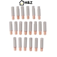 H&Z 2Pcs/Set 15AK Welding Contact Tips New Coating Protect 25mm M6 Gas Nozzle Tip 0.8mm-1mm MIG Weld
