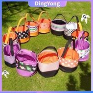 Sturdy Halloween Canvas Candy Bucket Reusable Pumpkin Basket Stylish Practical Halloween Decoration 