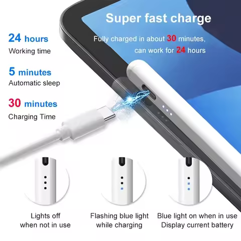 For Apple Pencil 2 1 For iPad Pencil Bluetooth Stylus Pen for iPad A16 Air 11 M2 M3 Pro 12.9 10.2 10