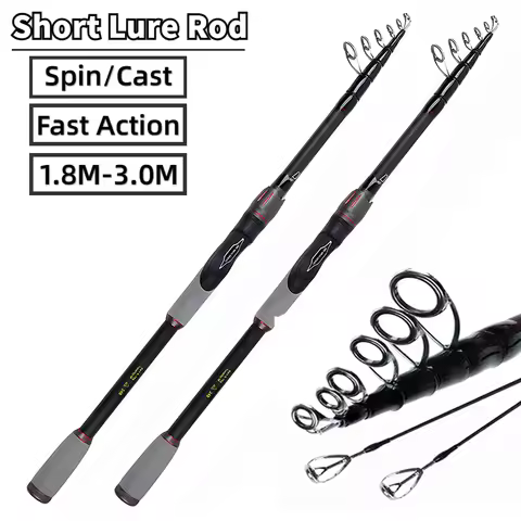 1.8m-3.0m M Fast Power Telescopic Fishing Rod Bait WT 8-18g Ultra Light Saltwater Jigging Lure Pole 