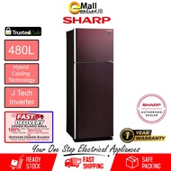 Sharp 2 Door Fridge Inverter Plasmacluster 480L (Glass Maroon) SJP598GK | Peti Sejuk