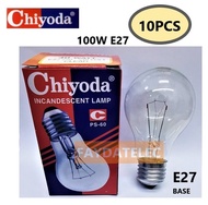 10PCS CHIYODA 40W / 60W / 100W E27 PS60 INCANDESCENT BULB (CLEAR)