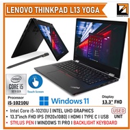 Lenovo thinkpad L13 YOGA (1 YEAR WARRANTY T&C) i5 10th GEN 13.3 Inch Upto 16 GB RAM With PEN  Win 11
