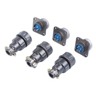 1 Piece CX16 3pin 4pin 5pin Black Aviation Connector, Metal Screw Circular Male &amp; Female Plug Socket