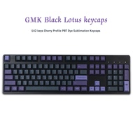 142 Keys GMK Black Lotus Keycaps Cherry profile PBT Dye Sublimation Mechanical Keyboard Keycap For MX Switch 60/64/87/96